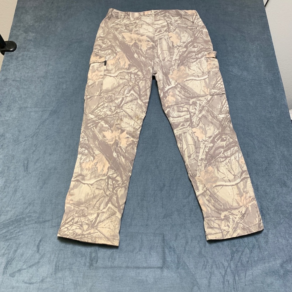 Ring Of Fire Cargo Pants Mens 34 Beige Camouflage Cotton Stretch Outdoor Hiking